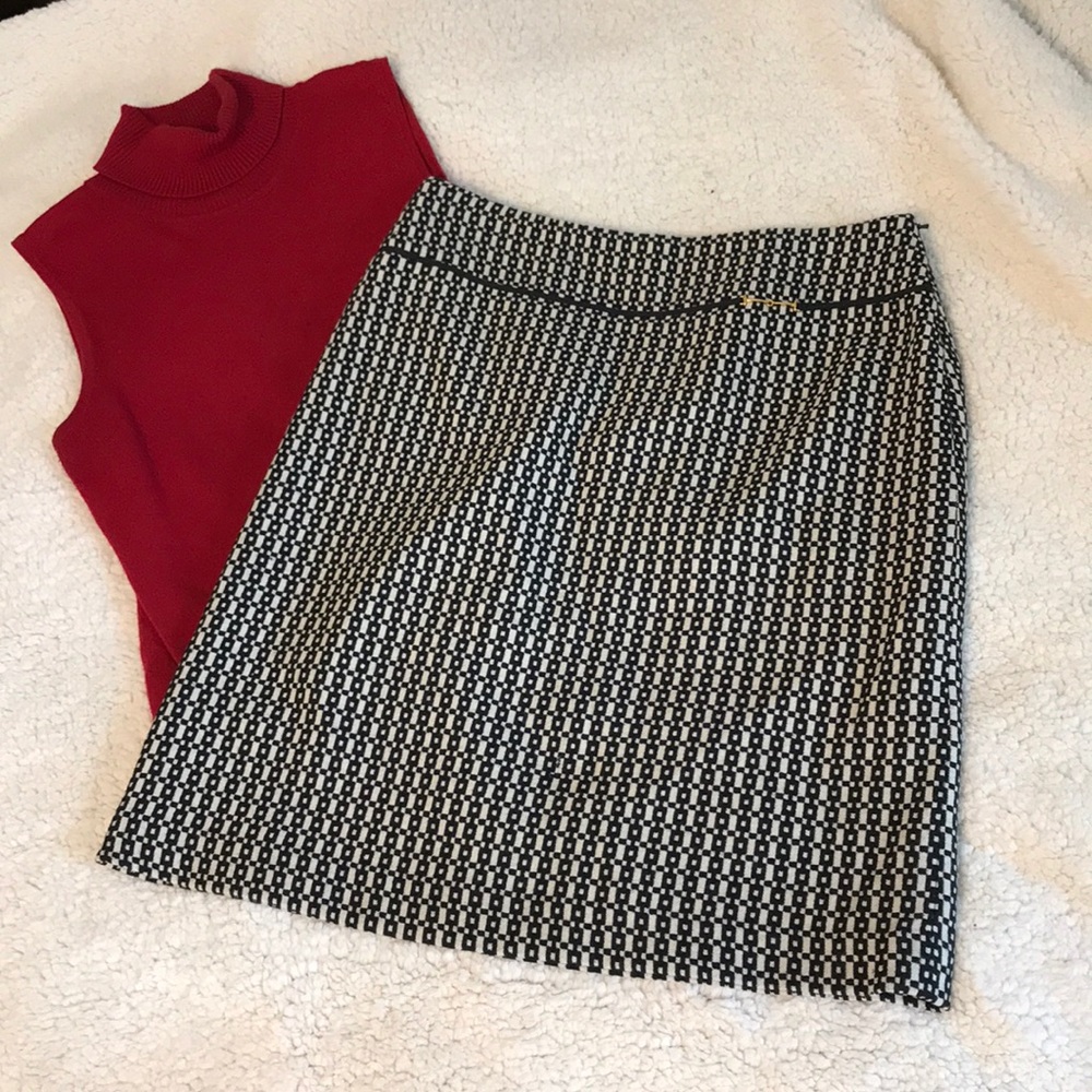 Banana Republic black and white wool skirt